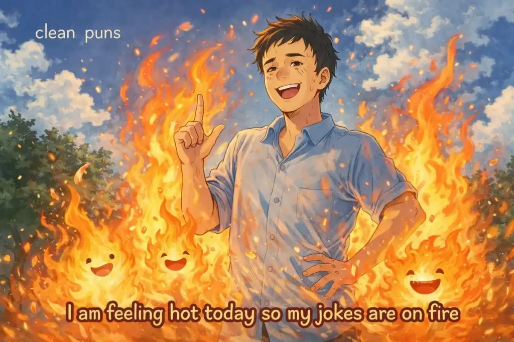 I am feeling hot today so my jokes are on fire