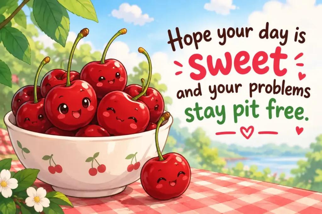 Hope your day is sweet and your problems stay pit free.