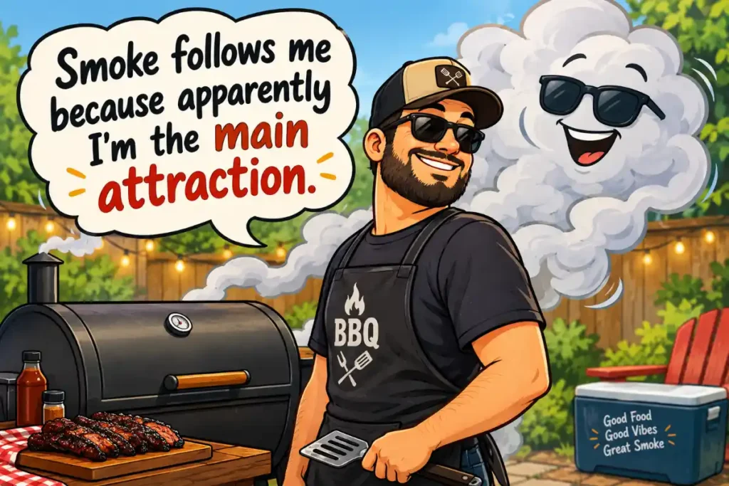 Smoke follows me because apparently I’m the main attraction.