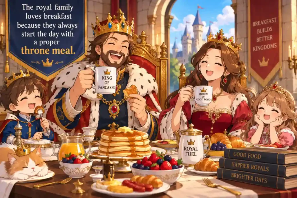 The royal family loves breakfast because they always start the day with a proper throne meal.